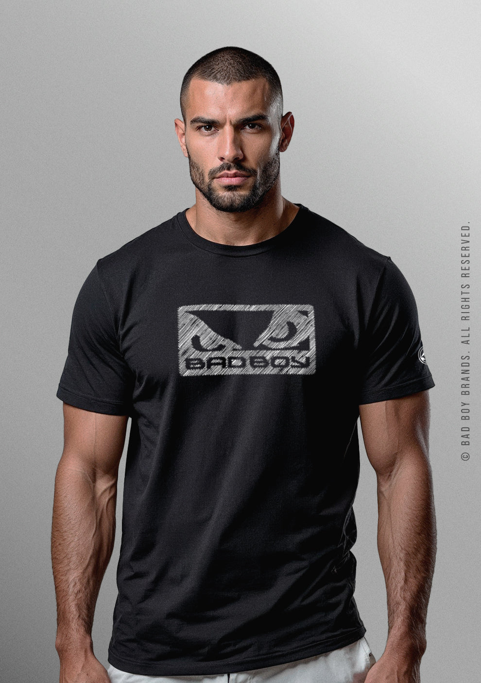 Camiseta Bad Boy Logo Sanded Steel