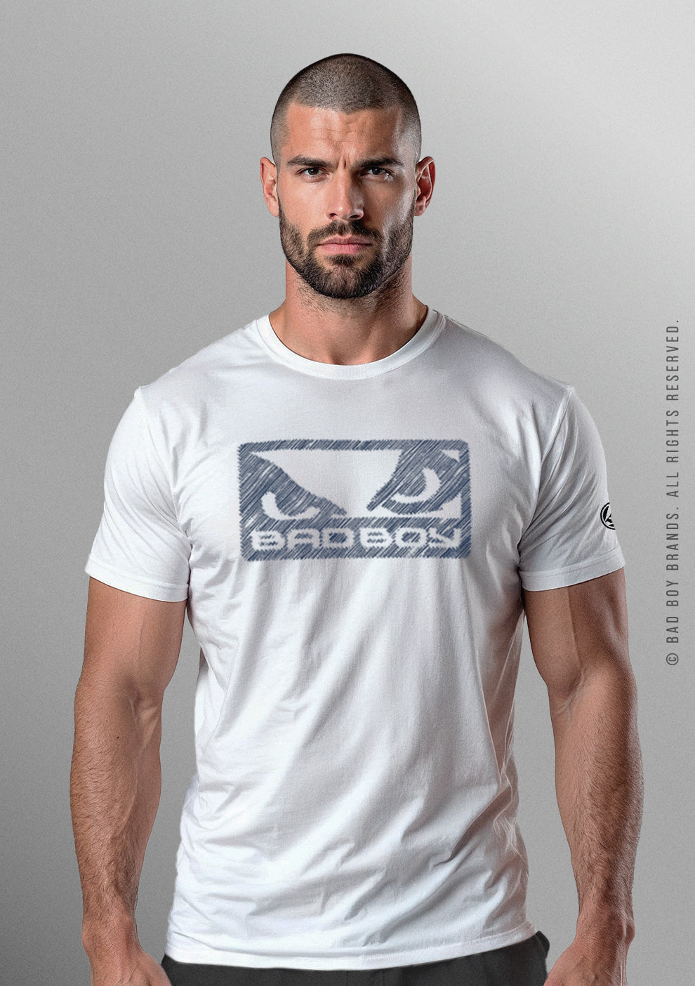 Camiseta Bad Boy Logo Sanded Steel