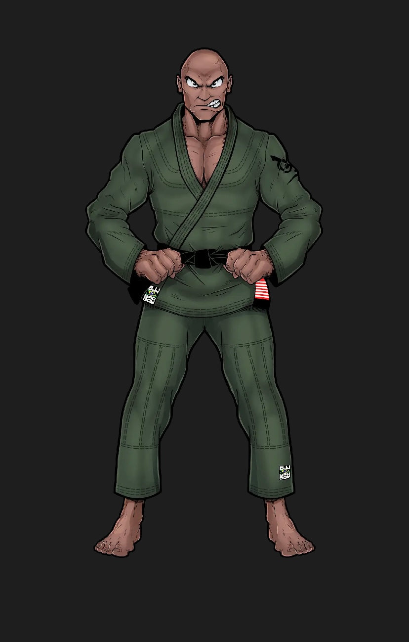 Edição Limitada Kimono Bad Boy 'El Face' Verde Militar