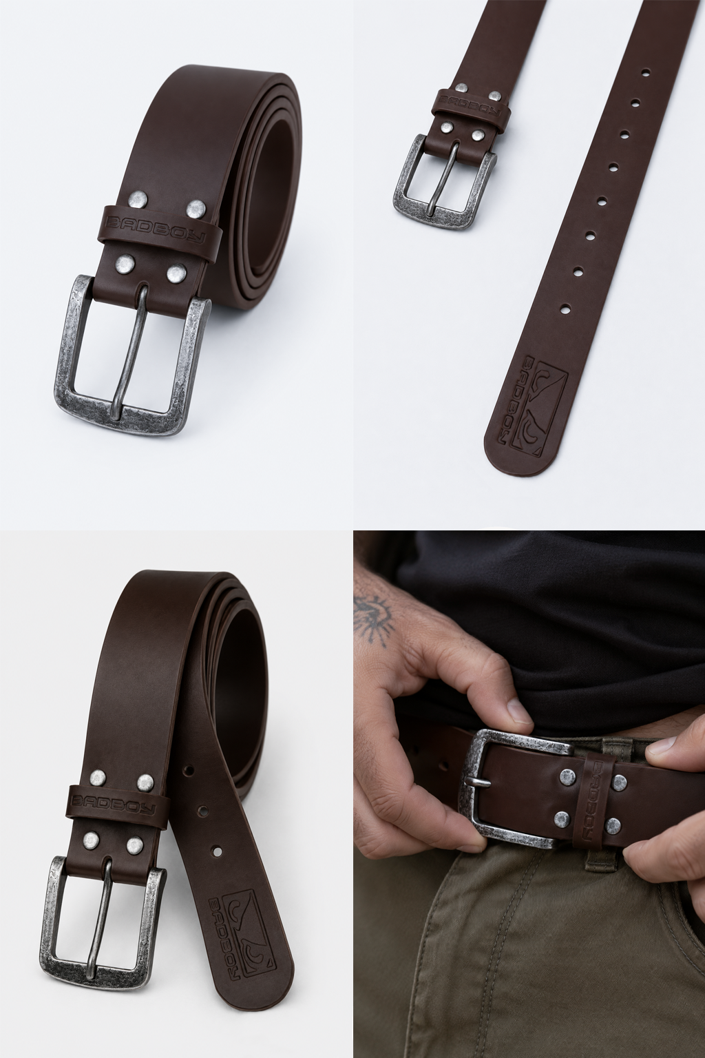 Cinto de Couro Bad Boy Essential Marrom