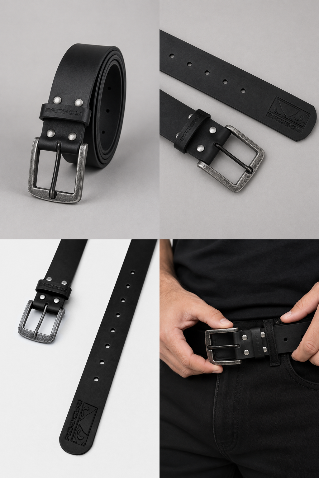 Cinto de Couro Bad Boy Essential Preto