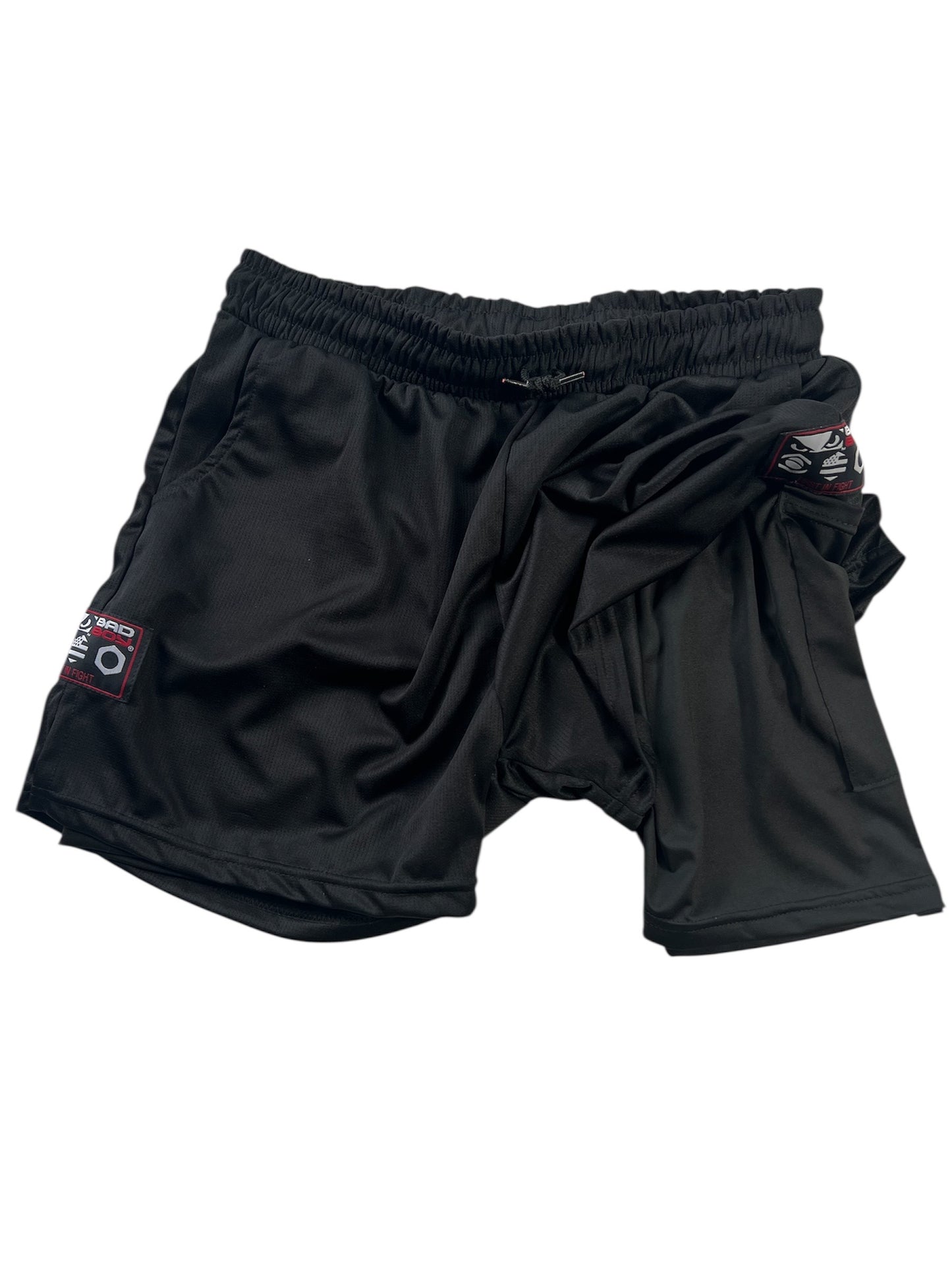Shorts 2 em 1 Bad Boy Black com Patches Vintage