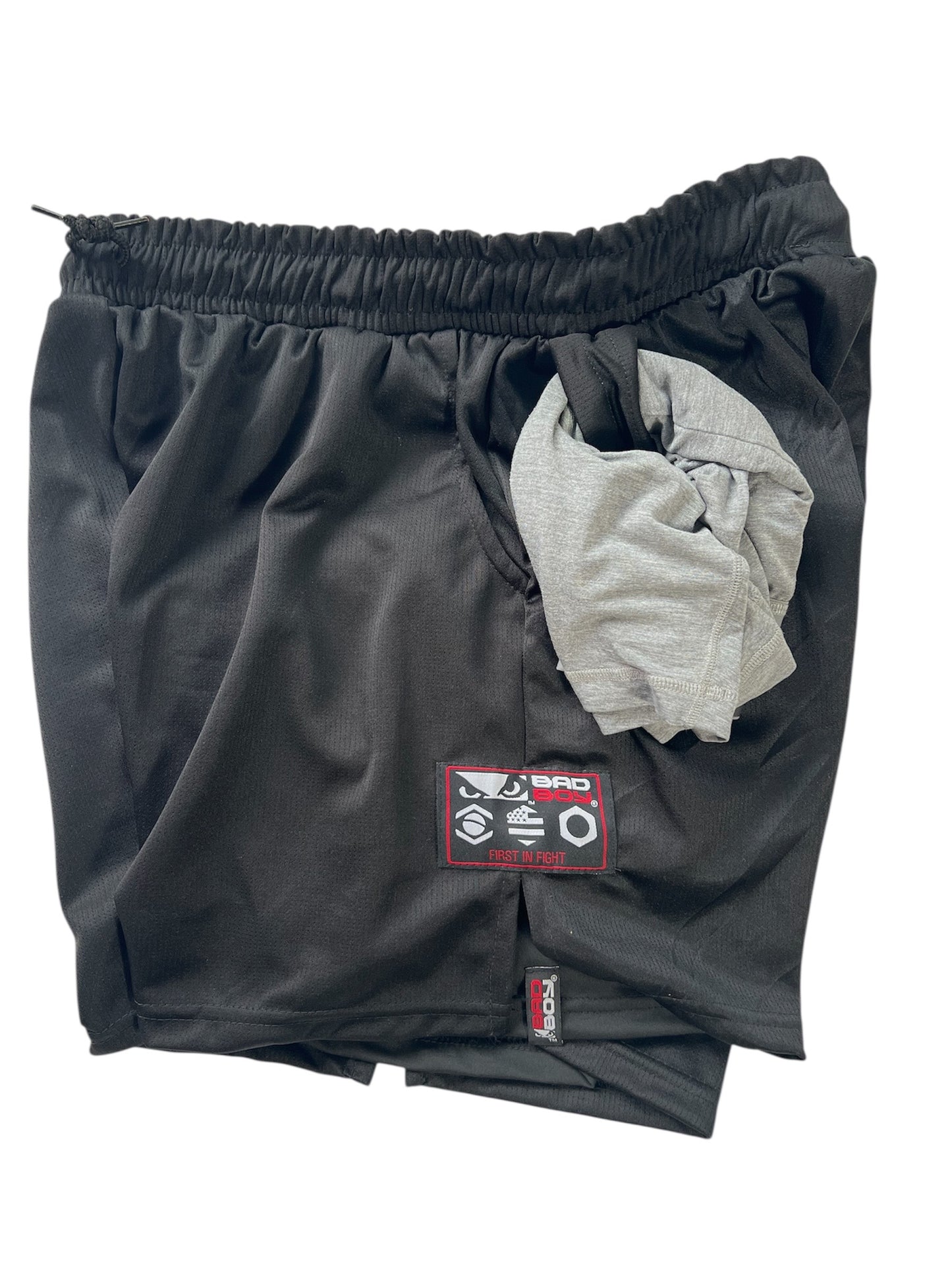 Shorts 2 em 1 Bad Boy Black com Patches Vintage