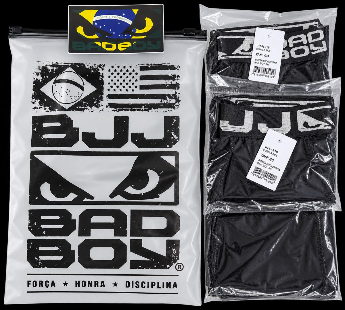 Kit de 10 Boxer BJJ Black Power