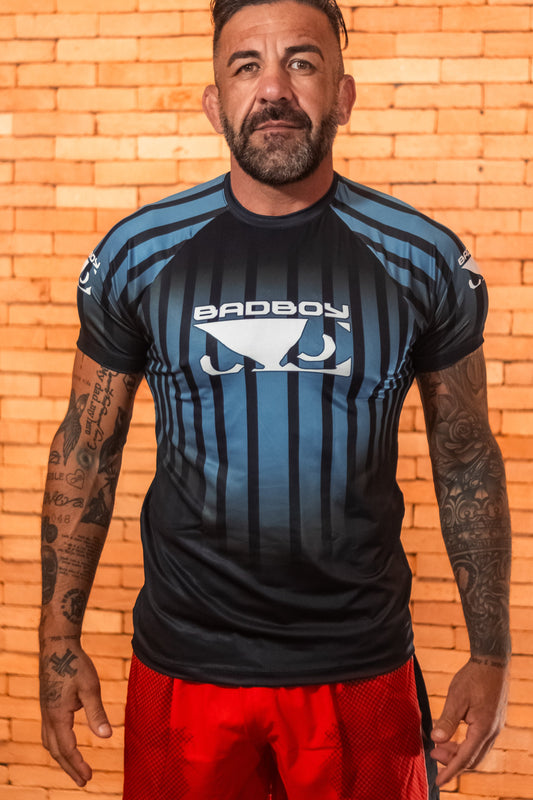Camiseta Sport UV Bad Boy Petrol Blue Stripes