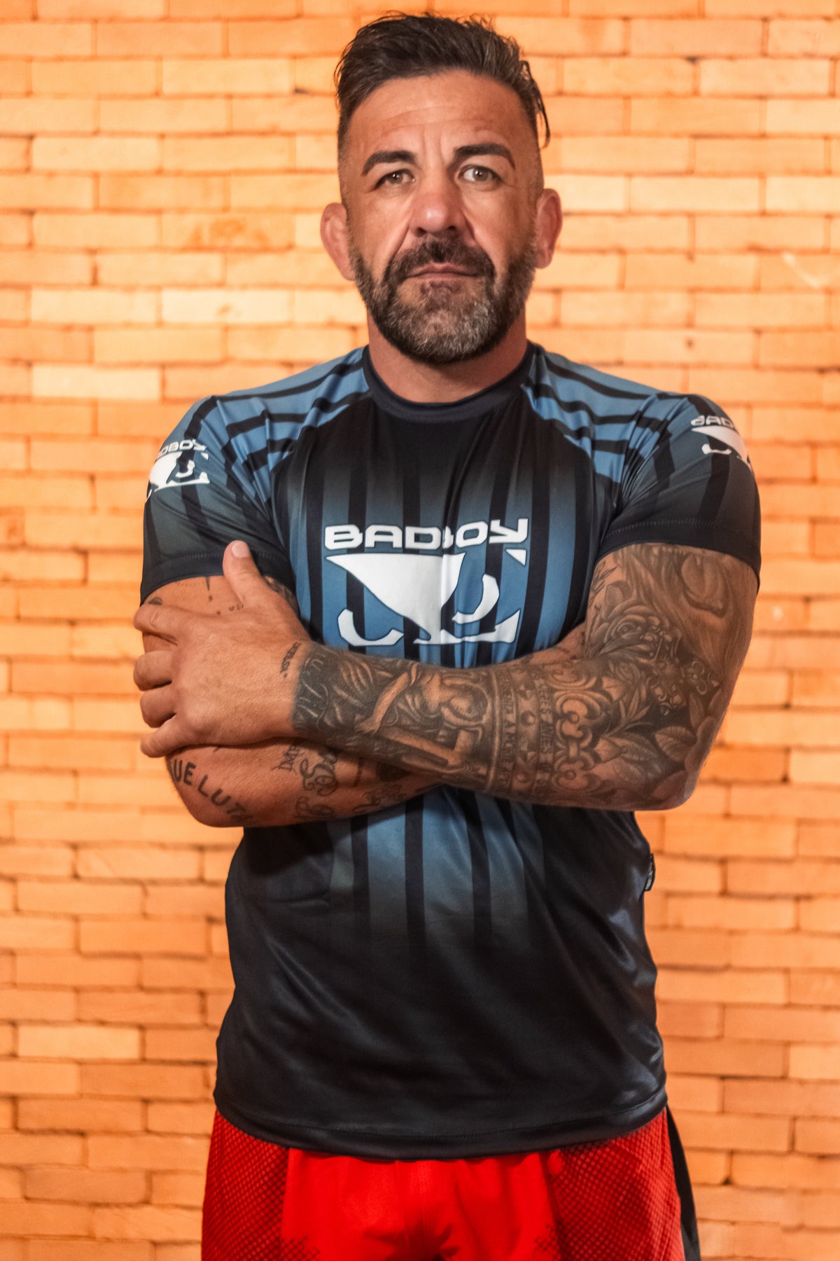 Camiseta Sport UV Bad Boy Petrol Blue Stripes