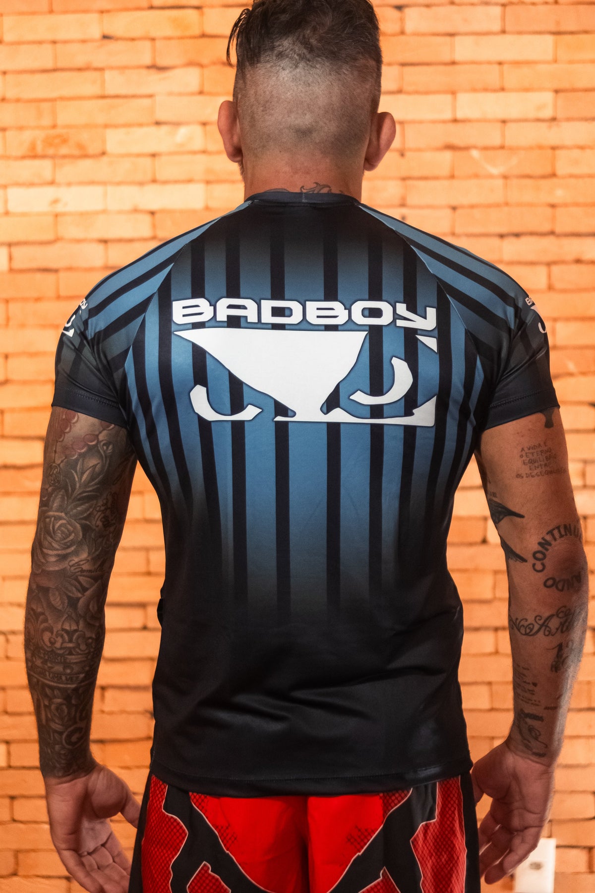 Camiseta Sport UV Bad Boy Petrol Blue Stripes