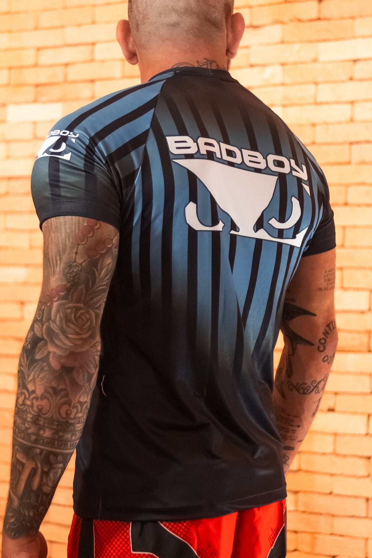 Camiseta Sport UV Bad Boy Petrol Blue Stripes