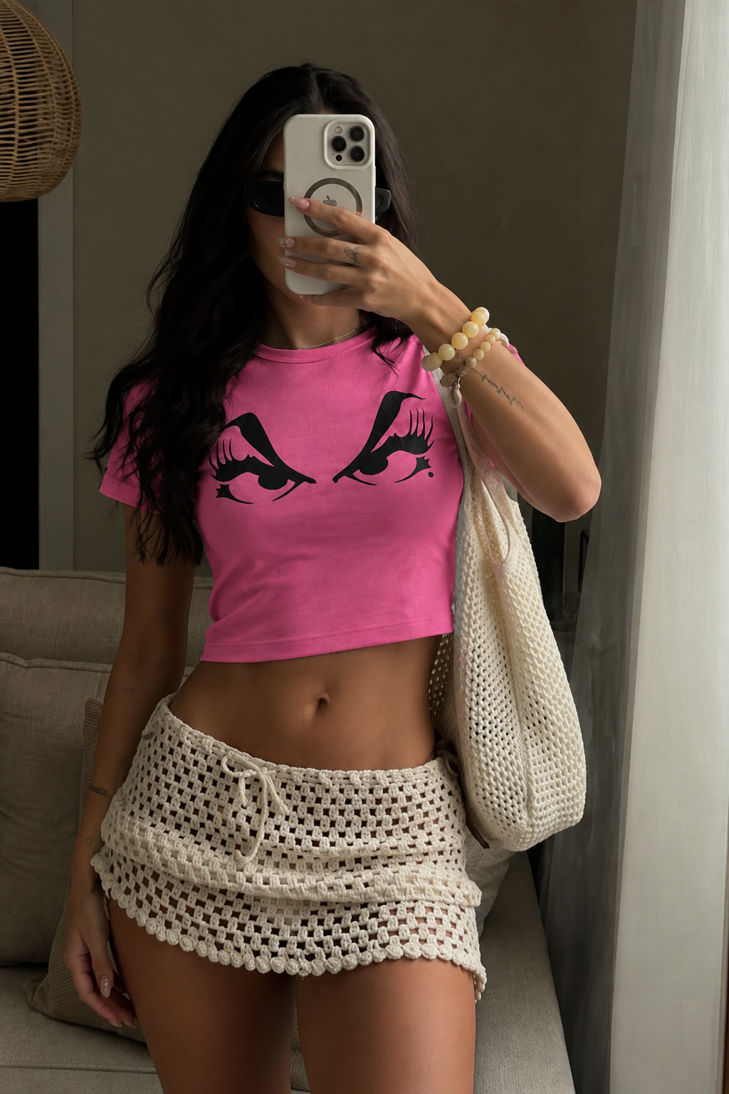 Baby Tee Sexy Machine Nostalgic Pink