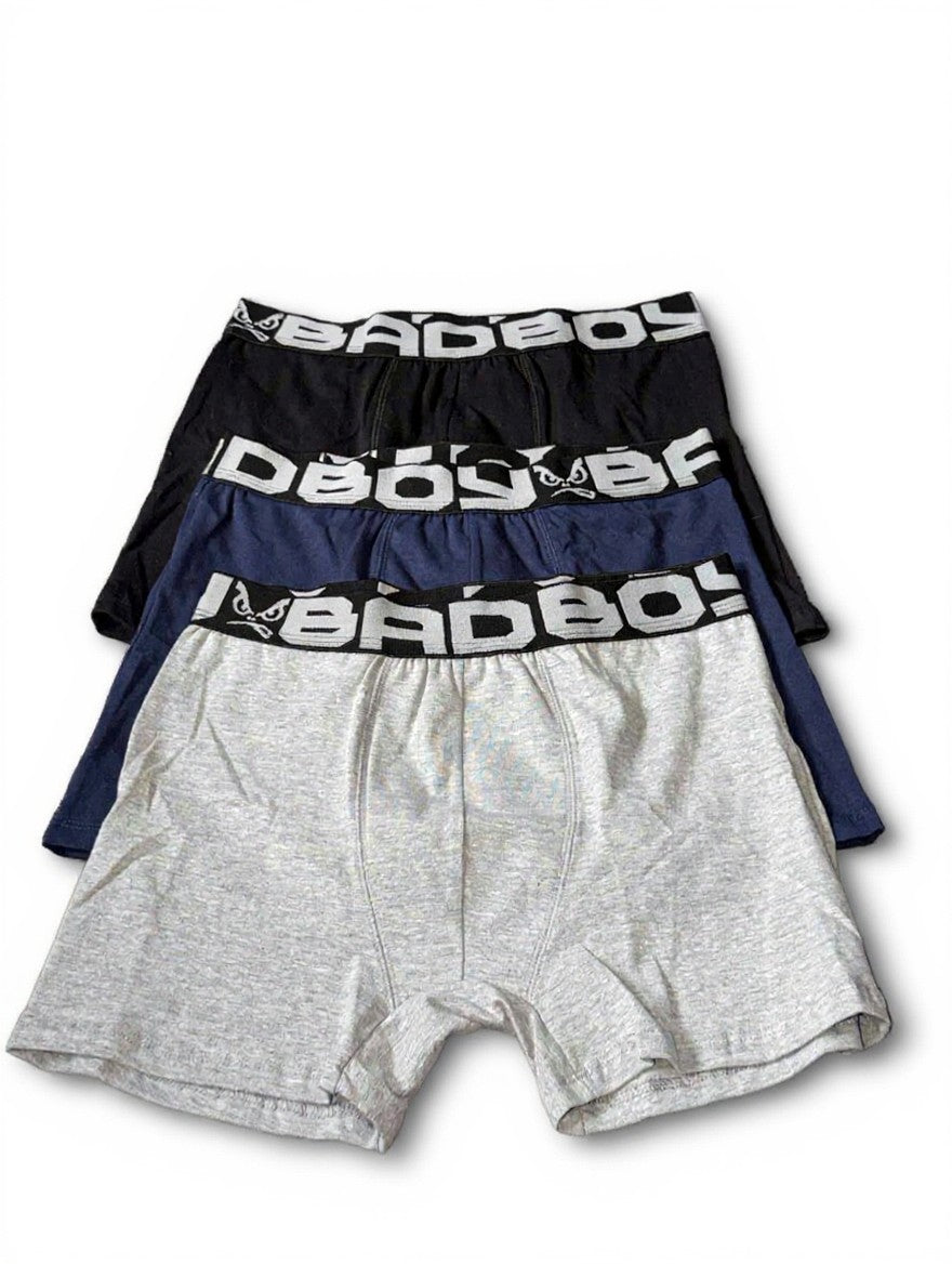 Kit com 3 Cuecas Boxer Bad Boy Essencial Colours Under Gear