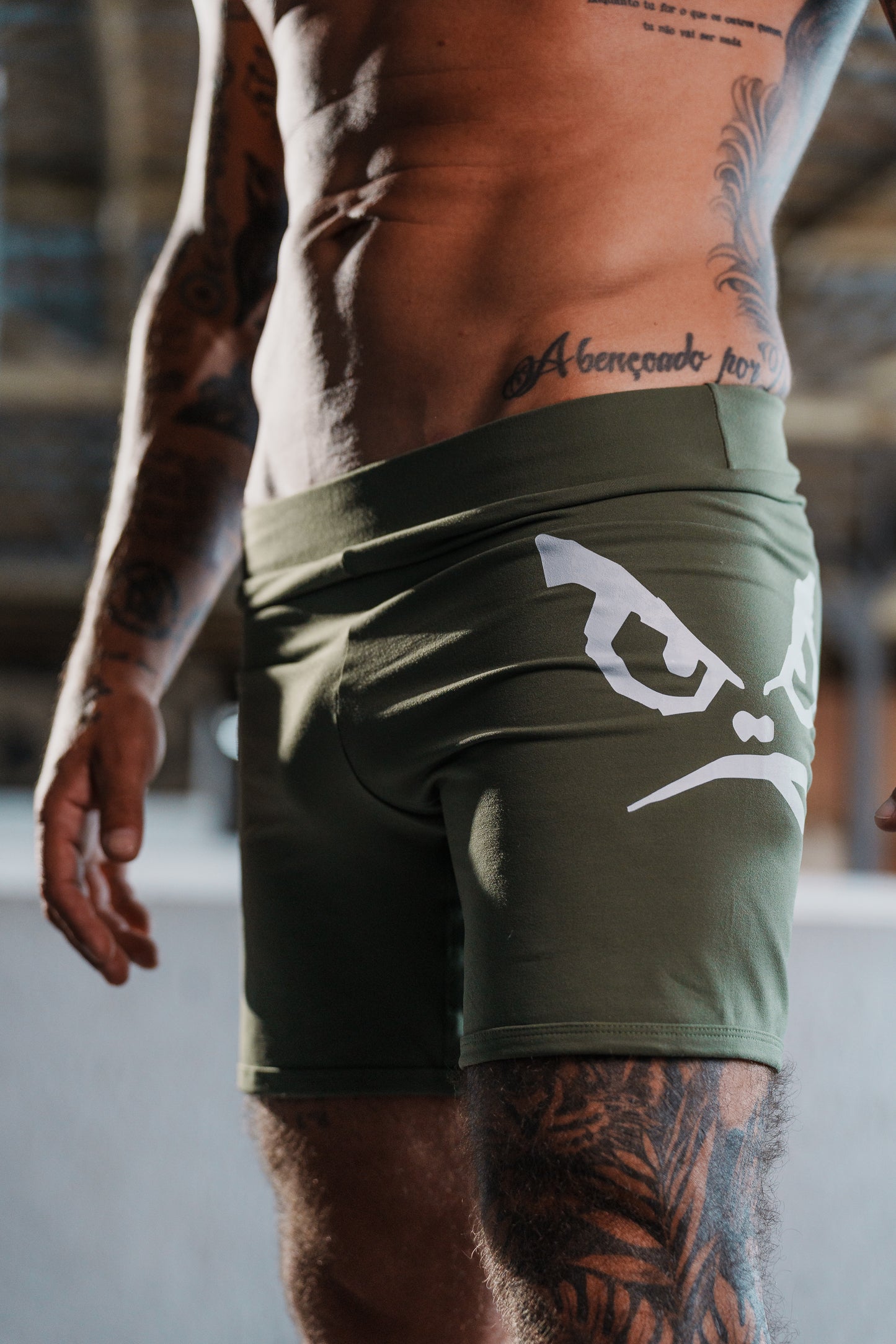 Edição limitada Sungão Vale Tudo Shorts El Face Verde Militar