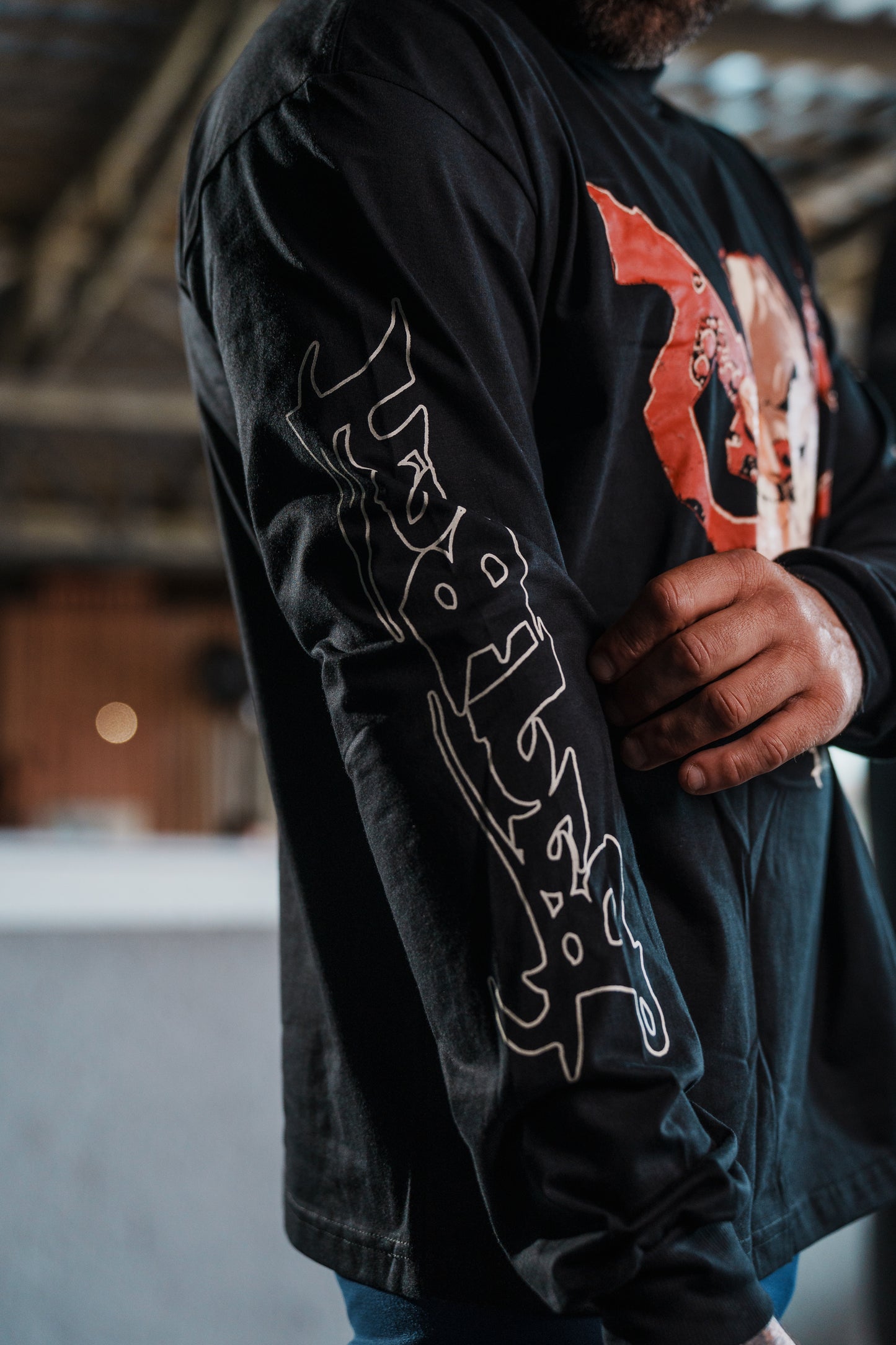 Camiseta Oversized Manga Longa Bad Boy - Half Face