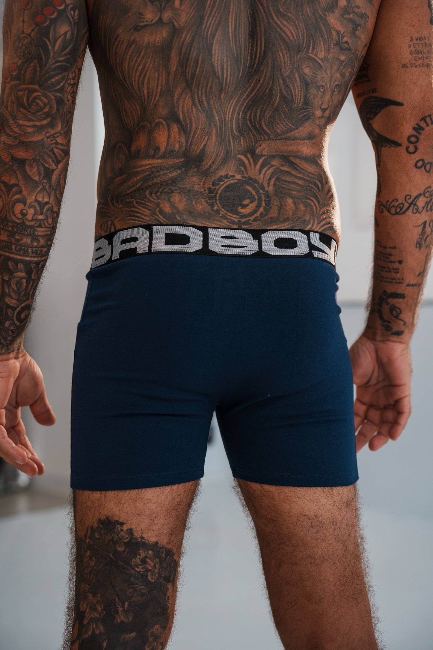 Kit com 3 Cuecas Boxer Bad Boy Essencial NAVY Under Gear