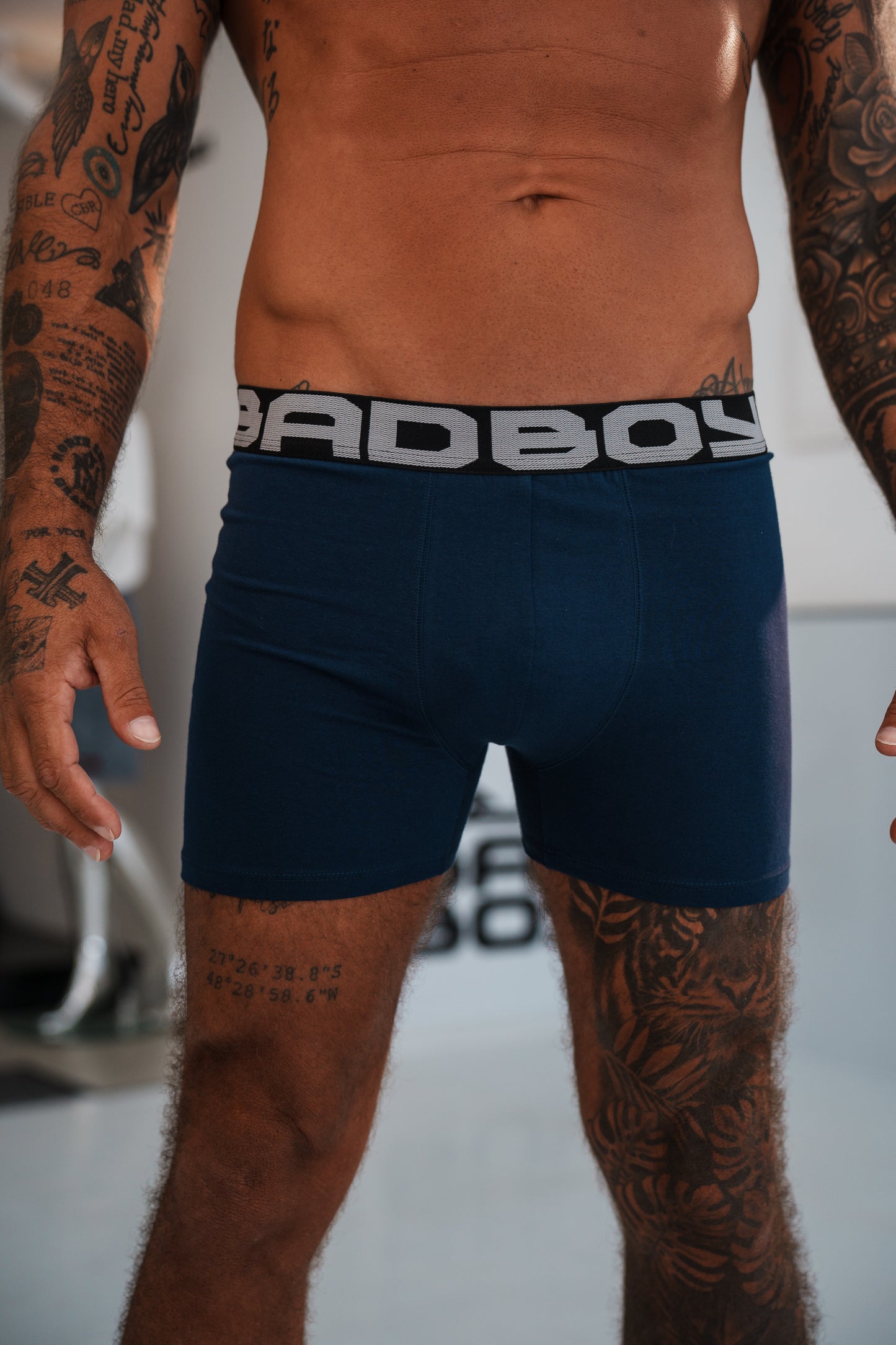 Kit com 3 Cuecas Boxer Bad Boy Essencial NAVY Under Gear