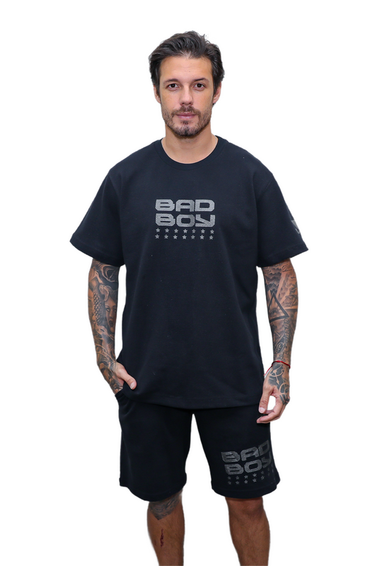 Conjunto Bermuda + Camiseta Label Preta