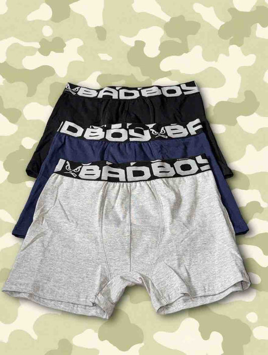 Kit com 3 Cuecas Boxer Bad Boy Essencial Colours Under Gear