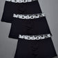 Kit com 3 Cuecas Boxer Bad Boy Under Gear Black Series