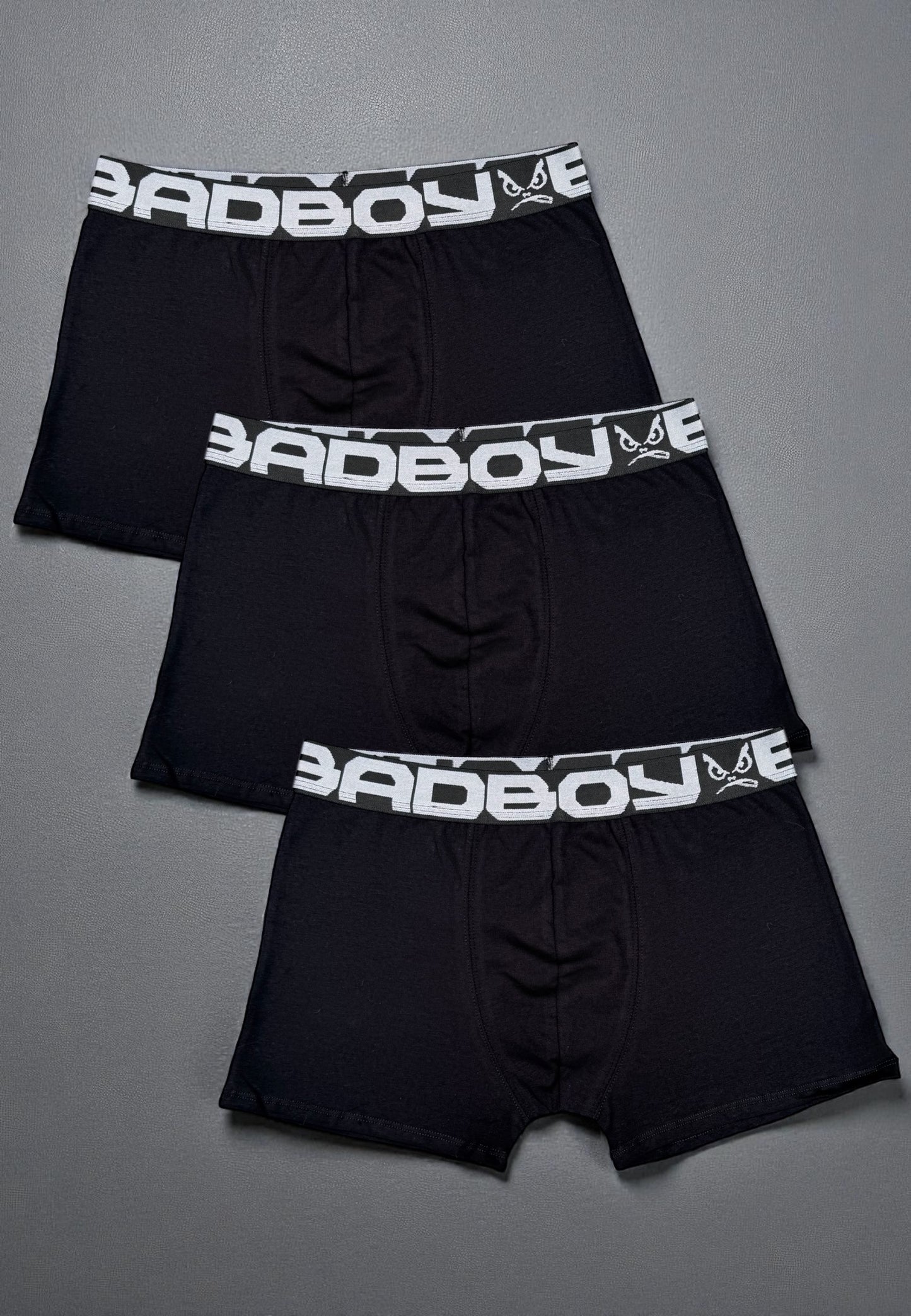 Kit com 3 Cuecas Boxer Bad Boy Under Gear Black Series