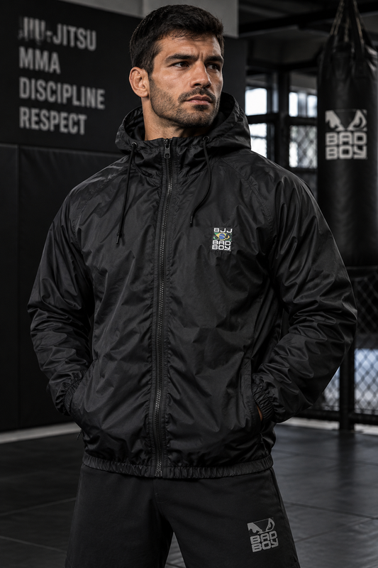 Jaqueta Bad Boy corta vento All Black BJJ