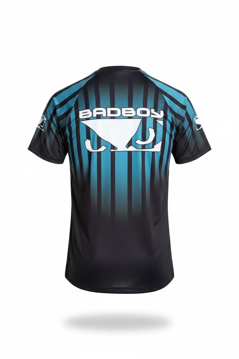 Camiseta Sport UV Bad Boy Petrol Blue Stripes