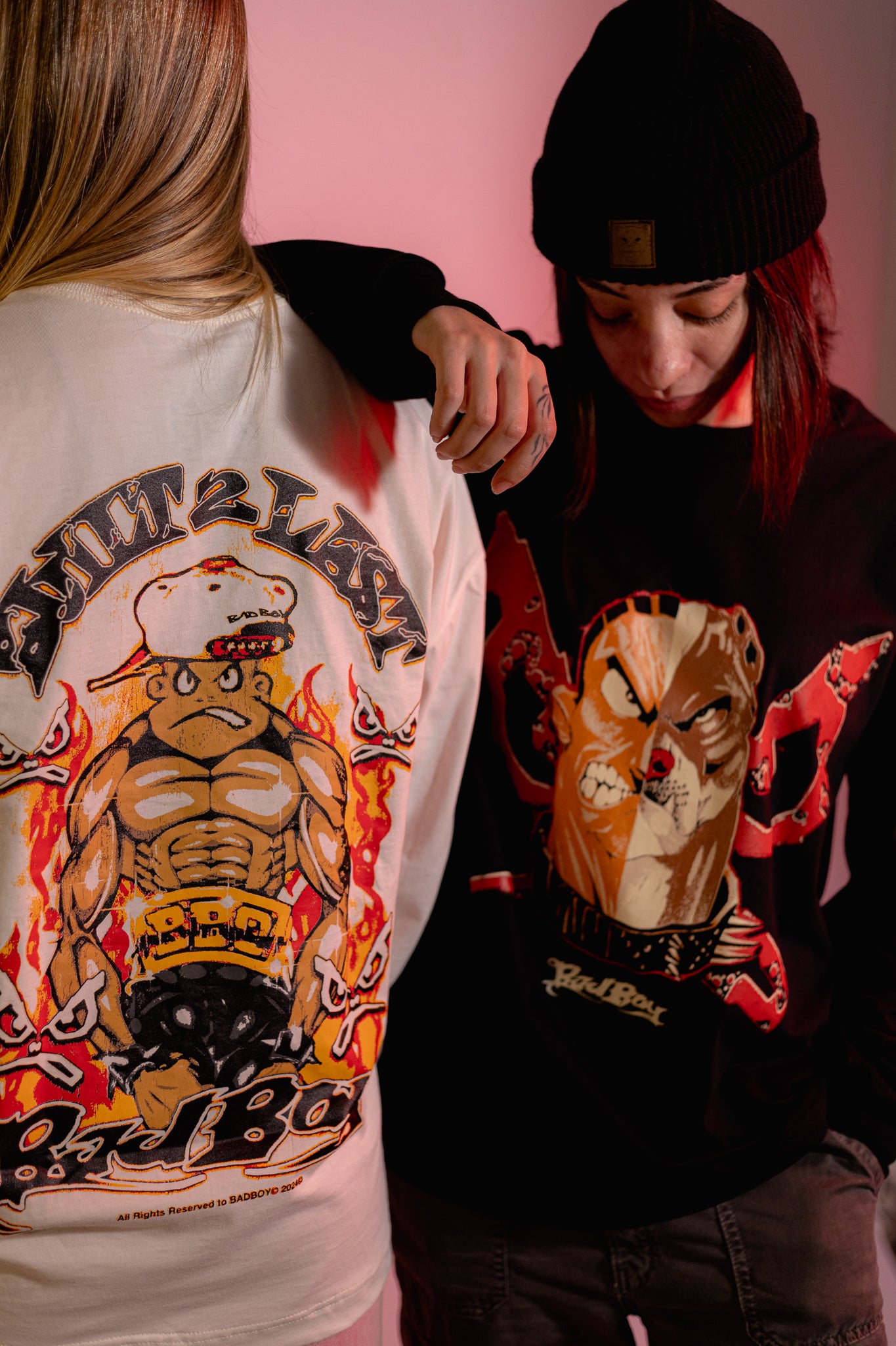 Camiseta Oversized Manga Longa Bad Boy - Half Face