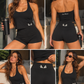 Top Frente Única Sexy Machine Soft Black