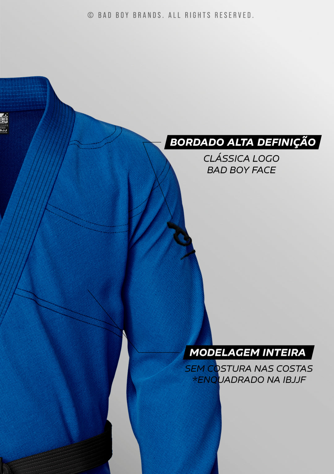 Pré venda Kimono Bad Boy 'El Face' Azul + Brinde