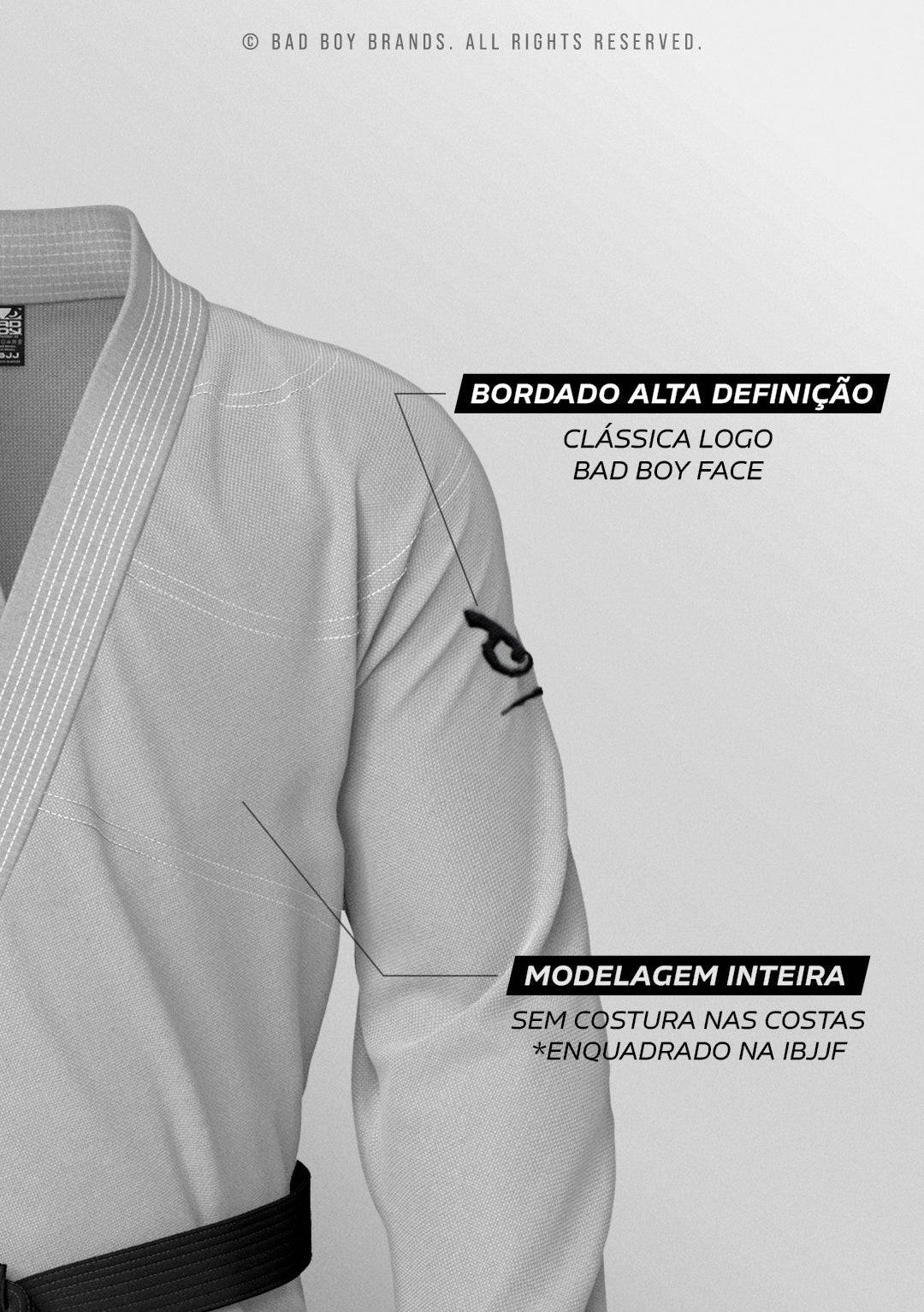 Pré venda Kimono Bad Boy 'El Face' Branco + Brinde